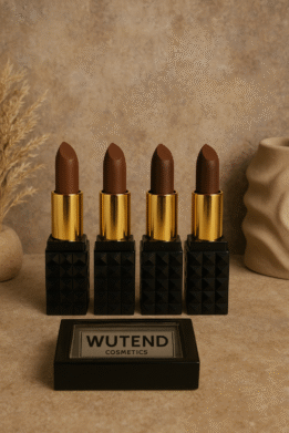 WUTEND Nude Coffee Lipstick Pack of 4 | Ultra-Matte, Long-Lasting & Smudge-Proof | Rich Coffee Nude Shades for Everyday Glam