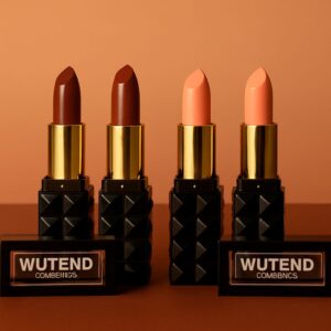 WUTEND Lipstick Pack of 4 – 2 Peach & 2 Maroon Shades | Ultra-Matte, Long-Lasting & Smudge-Proof | Soft Peach Nudes & Bold Maroon Tones