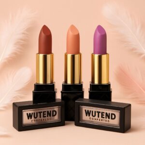 WUTEND Lipstick Pack of 3 – Coffee, Peach & Wine Shades | Ultra-Matte, Long-Lasting & Smudge-Proof | Nude to Bold Combo Collection