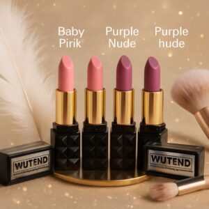 WUTEND Lipstick Pack of 4 – 2 Peach & 2 Purple Wine Shades | Ultra-Matte, Long-Lasting & Smudge-Proof | Vibrant Peach & Bold Wine Collection